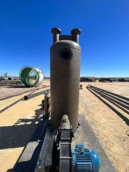 Skidded D.B.I. flare system with integral knockout and combustion air blower